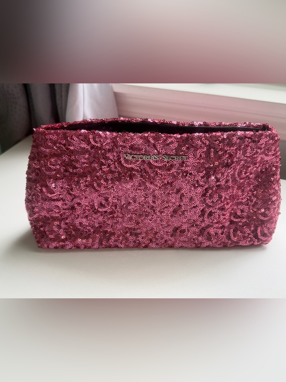 Victoria's Secret Pink Sequin Zip Cosmetic Pouch